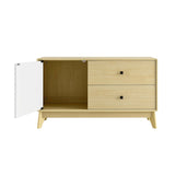 Nectar Natural/White 43" Wood Grain Accent Cabinet - Ornate Home