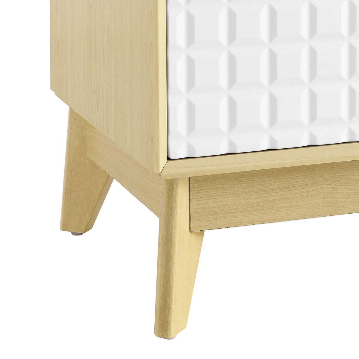 Nectar Natural/White 43" Wood Grain Accent Cabinet - Ornate Home