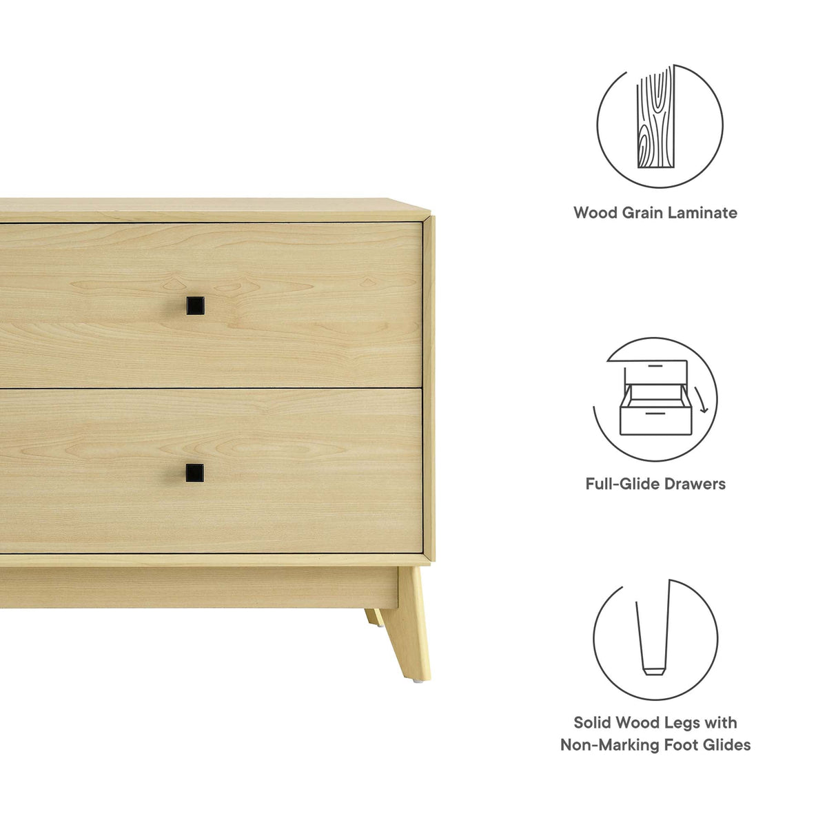 Nectar Natural/White 43" Wood Grain Accent Cabinet - Ornate Home