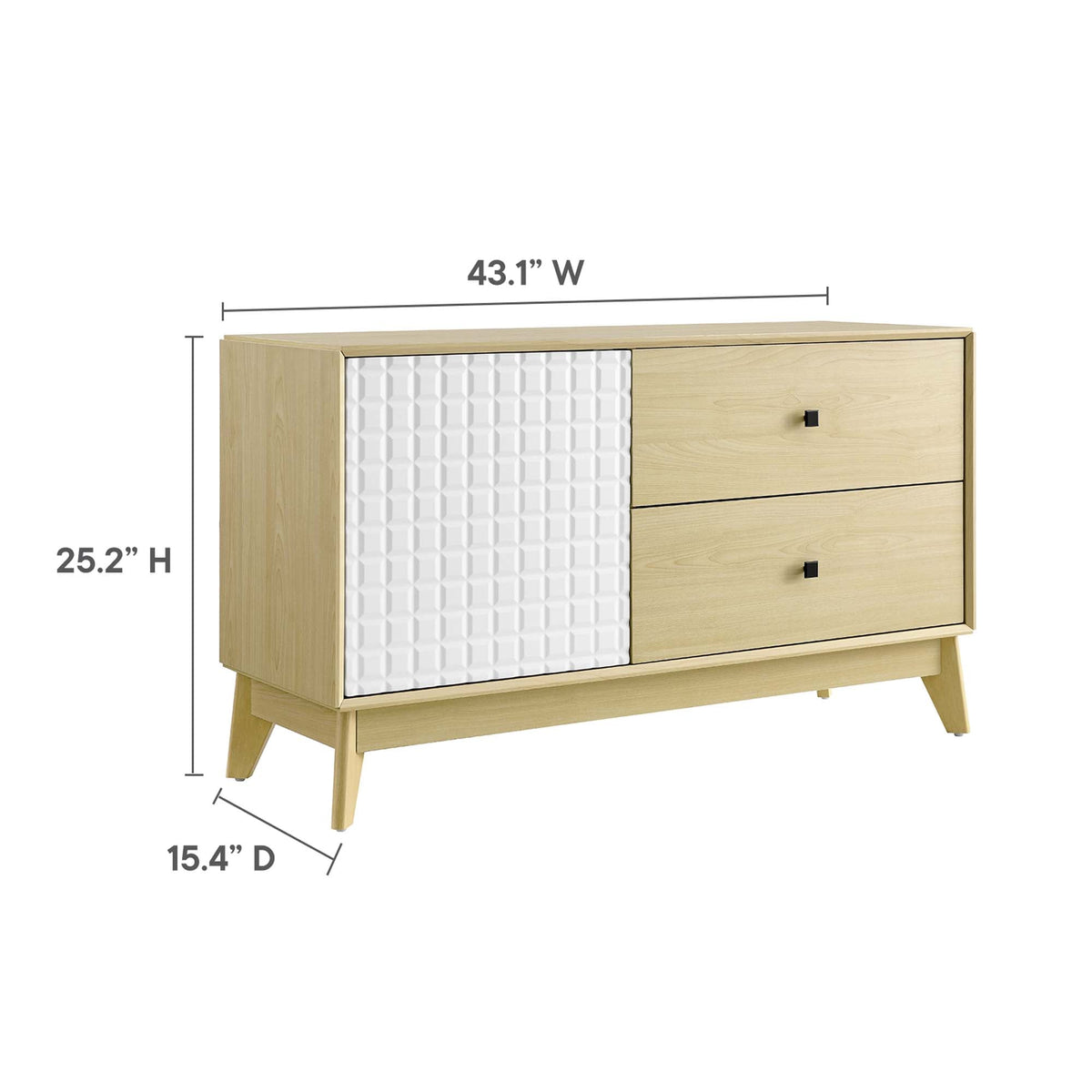 Nectar Natural/White 43" Wood Grain Accent Cabinet - Ornate Home