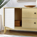 Nectar Natural/White 43" Wood Grain Accent Cabinet - Ornate Home
