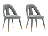 Neda Dining Chair in Grey (set of 2) - Ornate Home