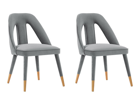Neda Dining Chair in Grey (set of 2) - Ornate Home