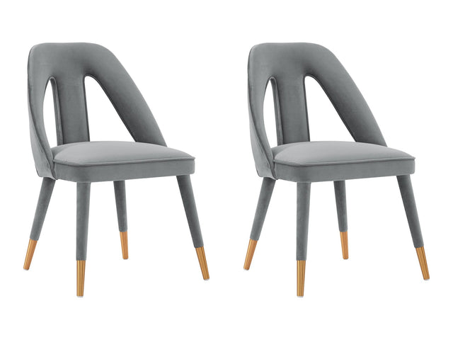 Neda Dining Chair in Grey (set of 2) - Ornate Home