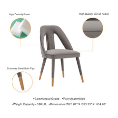 Neda Dining Chair in Grey (set of 2) - Ornate Home