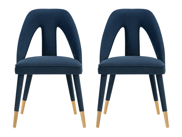 Neda Dining Chair in Midnight Blue (set of 2) - Ornate Home