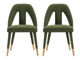 Neda Dining Chair in Olive Green (set of 2) - Ornate Home