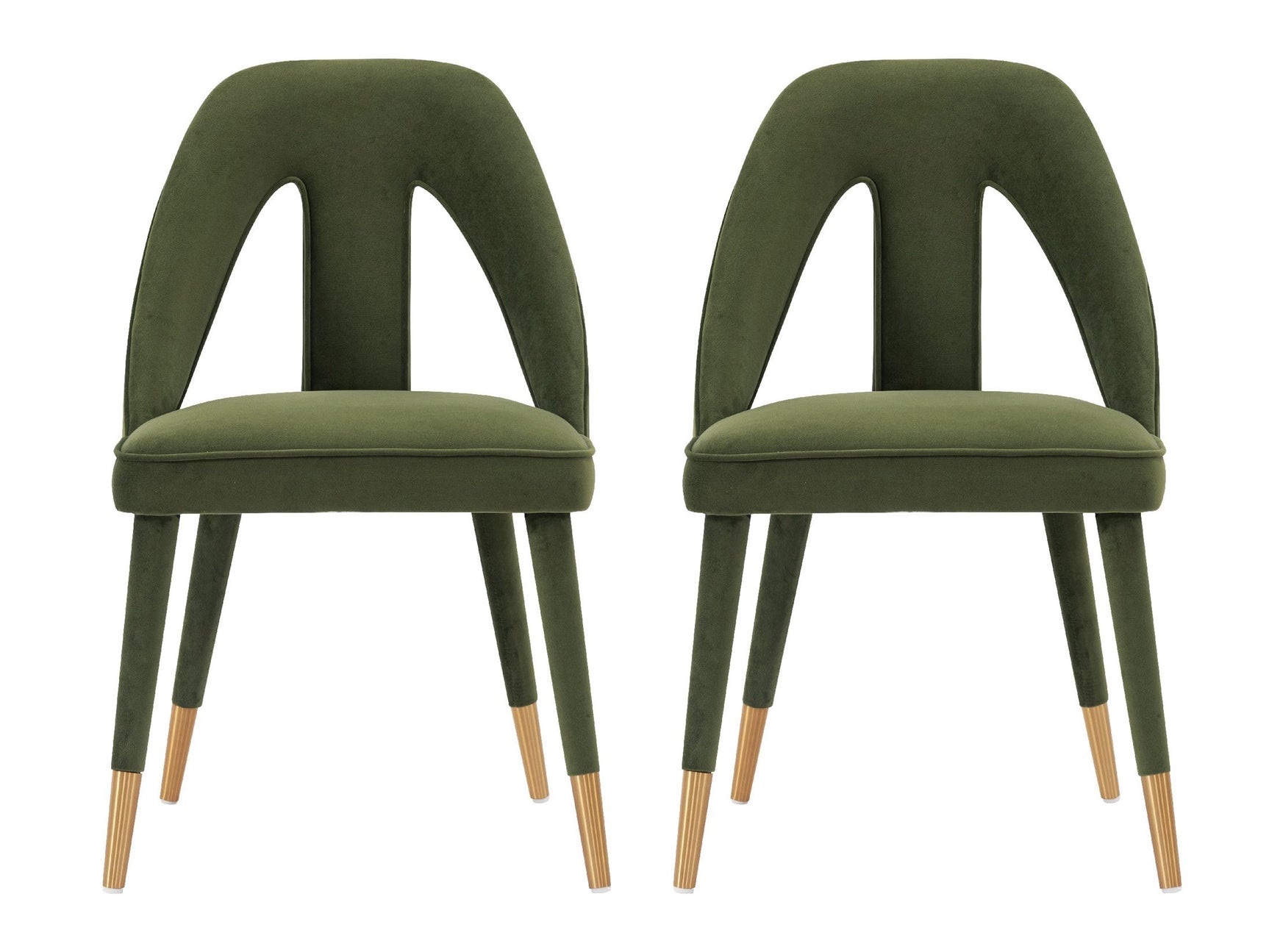 Neda Dining Chair in Olive Green (set of 2) - Ornate Home