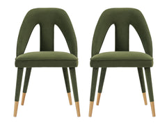 Neda Dining Chair in Olive Green (set of 2) - Ornate Home