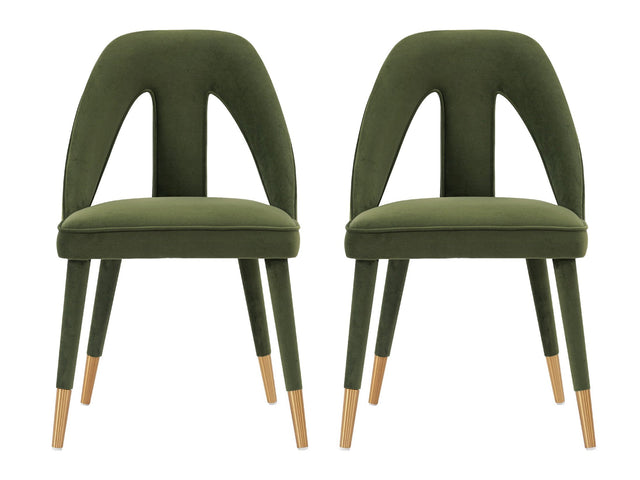 Neda Dining Chair in Olive Green (set of 2) - Ornate Home