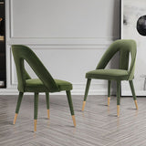 Neda Dining Chair in Olive Green (set of 2) - Ornate Home
