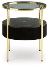 Nedman Black & Gold Accent Table w/ Speaker (Online Special Price) - Ornate Home