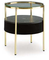 Nedman Black & Gold Accent Table w/ Speaker (Online Special Price) - Ornate Home