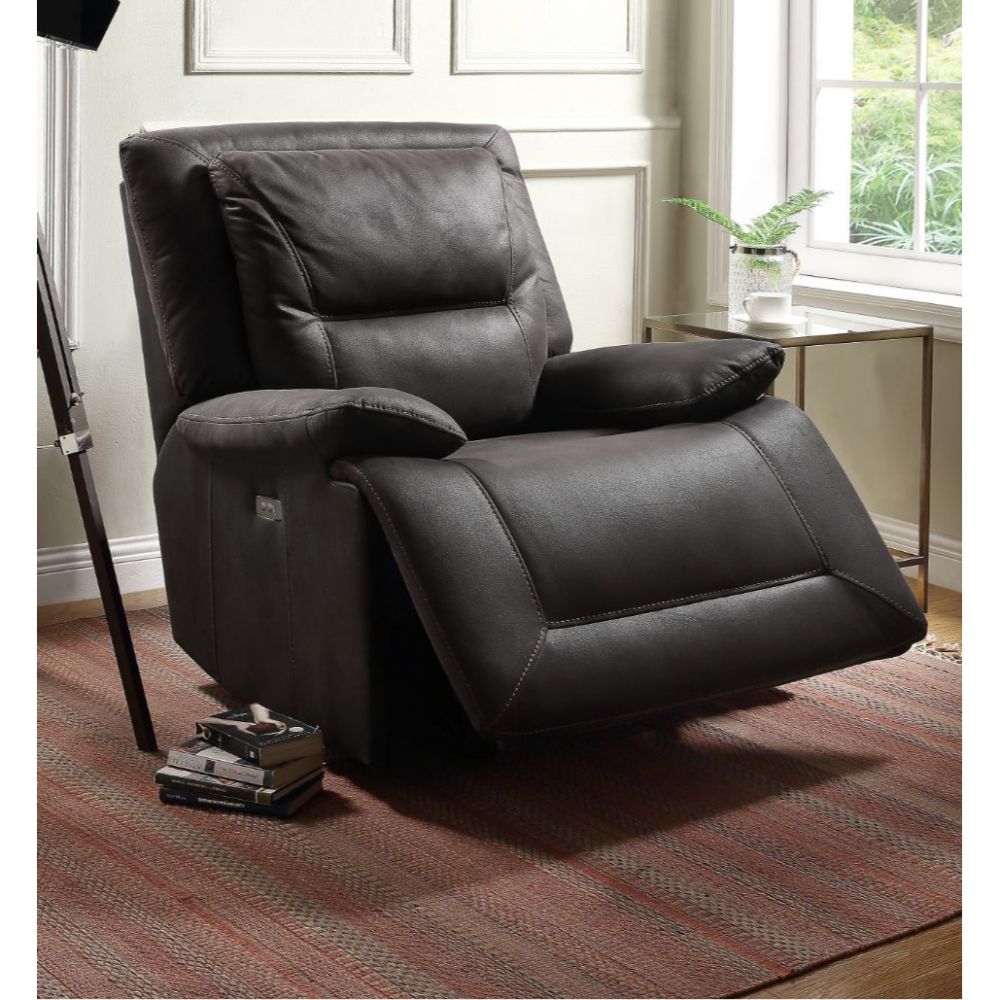 Neely Charcoal Power Motion Glider Recliner - Ornate Home