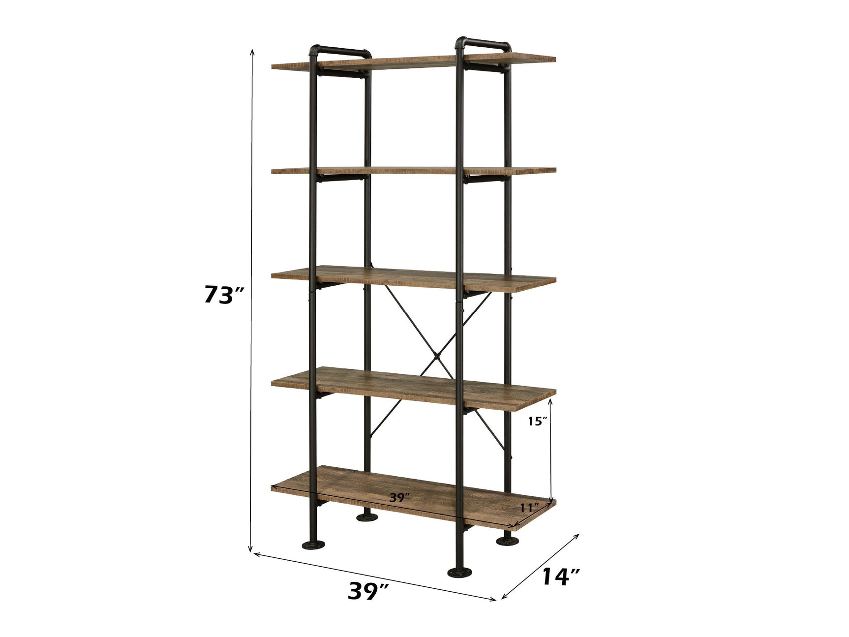 Nefo Rustic Bookshelf - Ornate Home