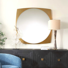 Neilia Brass Round Mirror - Ornate Home