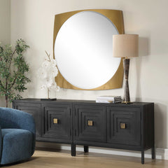 Neilia Brass Round Mirror - Ornate Home