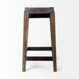 Nell Black/Brown Counter Metal Seat & Foot Rest Stool - Ornate Home
