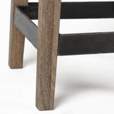 Nell Black/Brown Counter Metal Seat & Foot Rest Stool - Ornate Home
