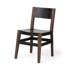 Nell Black/Brown Open Back Dining Side Chair - Ornate Home