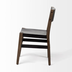 Nell Black/Brown Open Back Dining Side Chair - Ornate Home