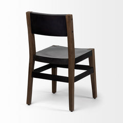 Nell Black/Brown Open Back Dining Side Chair - Ornate Home
