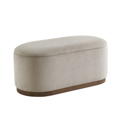 Nell Taupe Lift Top Storage Bench - Ornate Home