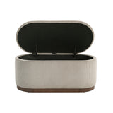 Nell Taupe Lift Top Storage Bench - Ornate Home