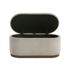Nell Taupe Lift Top Storage Bench - Ornate Home