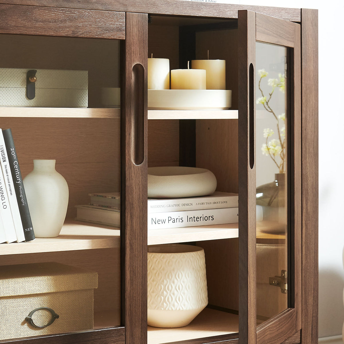Nell Walnut 36" Accent Cabinet - Ornate Home