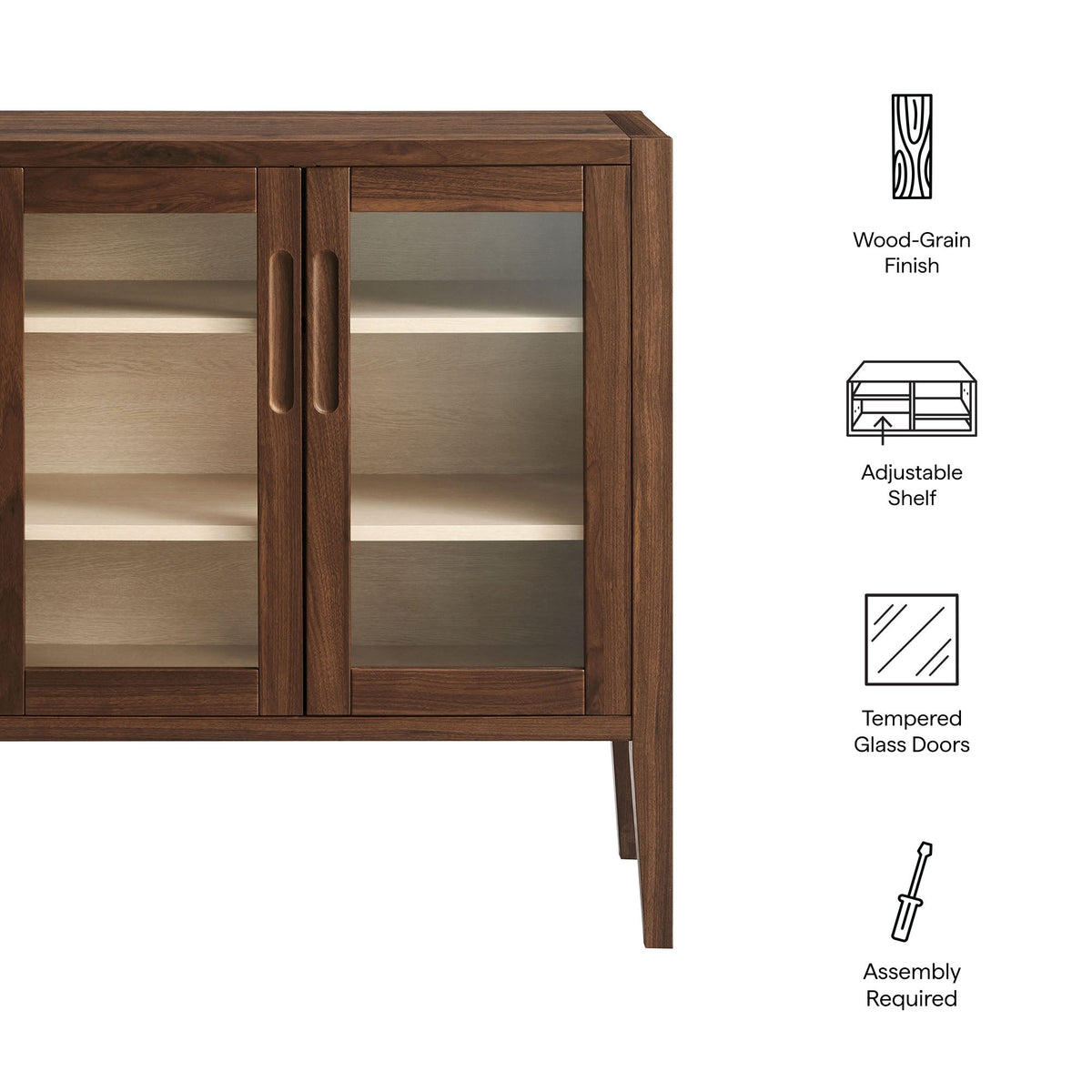 Nell Walnut 36" Accent Cabinet - Ornate Home