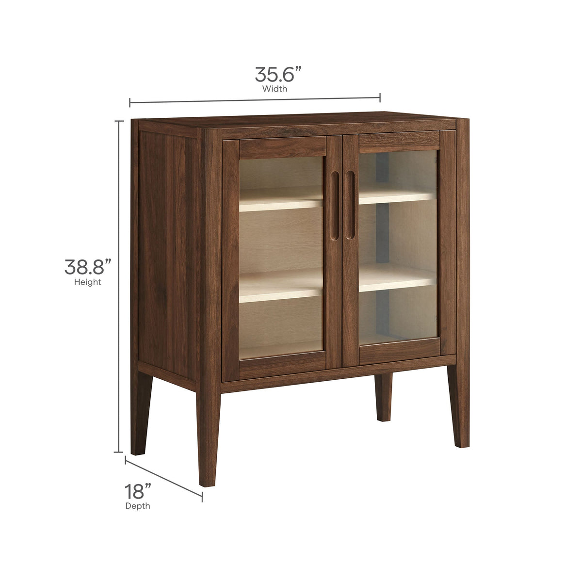 Nell Walnut 36" Accent Cabinet - Ornate Home