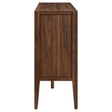 Nell Walnut 72" Glass Door Sideboard Storage Display Cabinet - Ornate Home