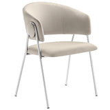 Nella Almond/Silver Upholstered Performance Velvet Dining Chair (Set of 2) - Ornate Home