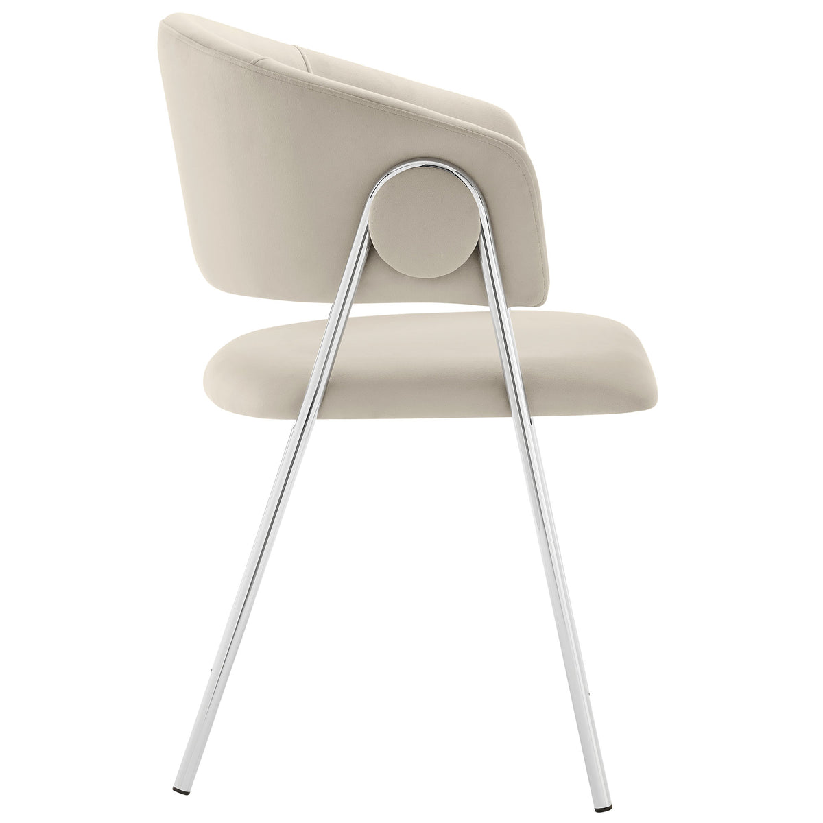 Nella Almond/Silver Upholstered Performance Velvet Dining Chair (Set of 2) - Ornate Home