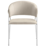 Nella Almond/Silver Upholstered Performance Velvet Dining Chair (Set of 2) - Ornate Home