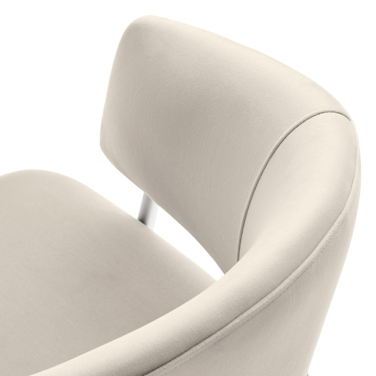 Nella Almond/Silver Upholstered Performance Velvet Dining Chair (Set of 2) - Ornate Home