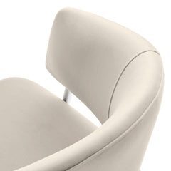 Nella Almond/Silver Upholstered Performance Velvet Dining Chair (Set of 2) - Ornate Home