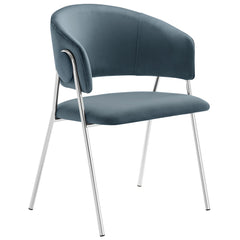 Nella Cadet Blue Upholstered Performance Velvet Dining Chair (Set of 2) - Ornate Home