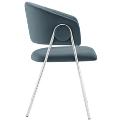 Nella Cadet Blue Upholstered Performance Velvet Dining Chair (Set of 2) - Ornate Home