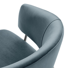 Nella Cadet Blue Upholstered Performance Velvet Dining Chair (Set of 2) - Ornate Home