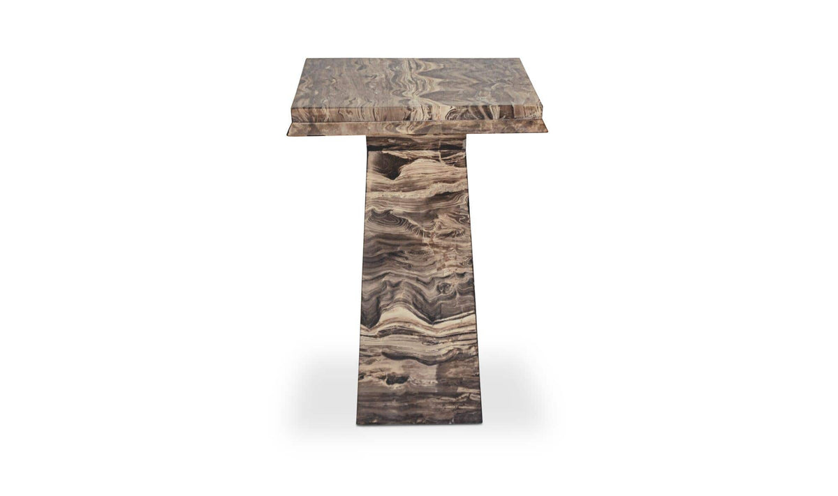 Nella Cappuccino Marble Side Table - Ornate Home