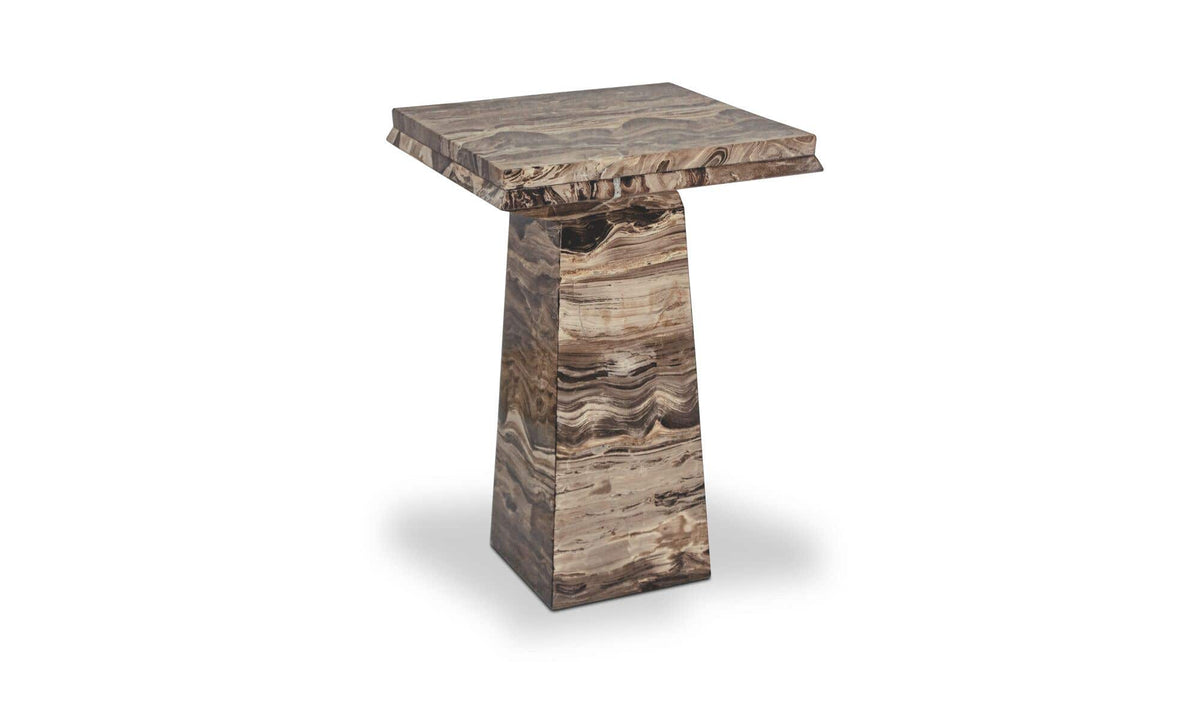 Nella Cappuccino Marble Side Table - Ornate Home