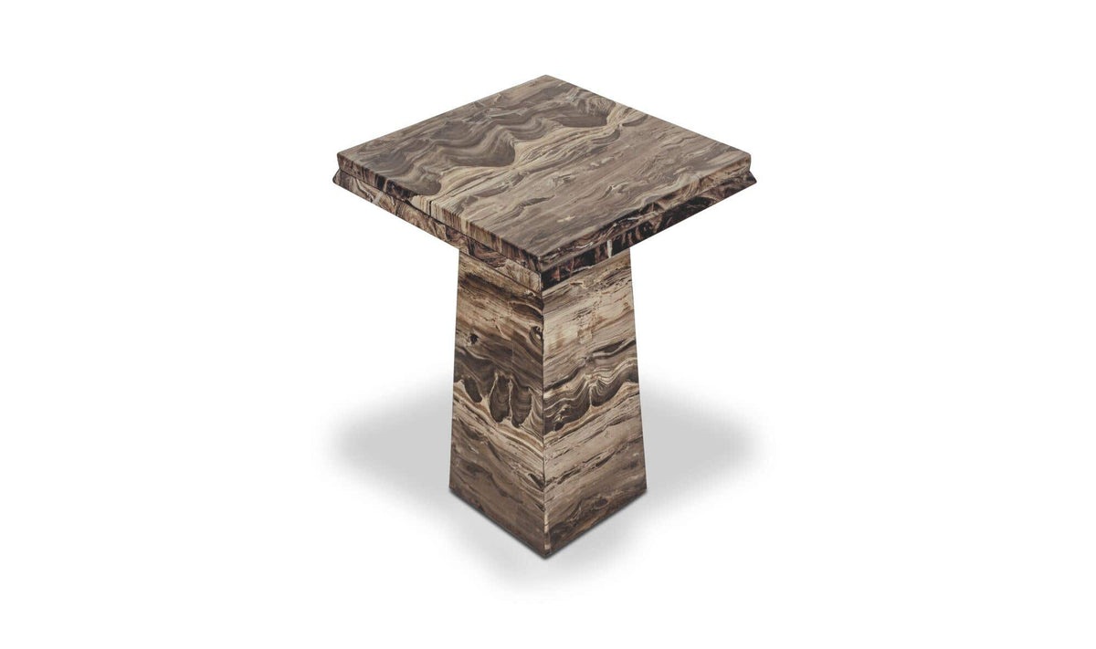 Nella Cappuccino Marble Side Table - Ornate Home
