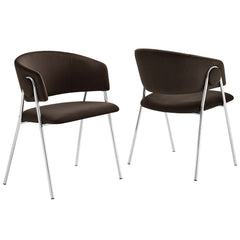 Nella Chocolate/Brown Upholstered Performance Velvet Dining Chair (Set of 2) - Ornate Home