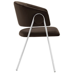 Nella Chocolate/Brown Upholstered Performance Velvet Dining Chair (Set of 2) - Ornate Home