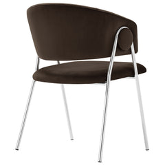 Nella Chocolate/Brown Upholstered Performance Velvet Dining Chair (Set of 2) - Ornate Home