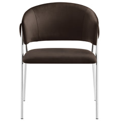 Nella Chocolate/Brown Upholstered Performance Velvet Dining Chair (Set of 2) - Ornate Home