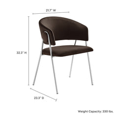Nella Chocolate/Brown Upholstered Performance Velvet Dining Chair (Set of 2) - Ornate Home