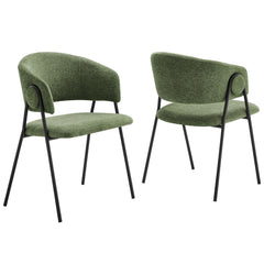 Nella Eucalyptus/Black Upholstered Heathered Chenille Dining Chairs (Set of 2) - Ornate Home